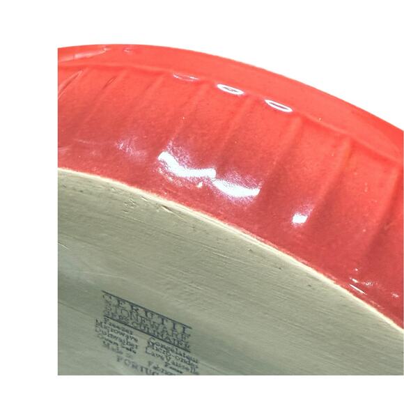 Cerutil Stoneware Gres Culinaire Casserole Dish Red Oval Baking Portugal 7x11.5" - Picture 9 of 9